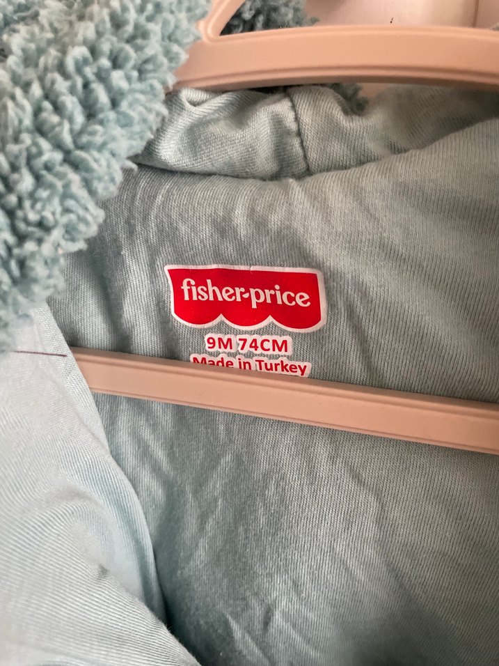 Fisher Price Turkuaz Erkek Bebek Triko Tulum - Görsel 5