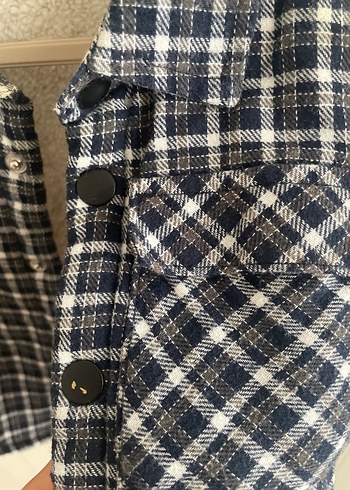 Zara Çocuk Gri Ekose Pamuklu Kaban - Görsel 3