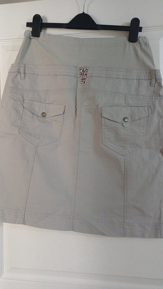 Bej Kemerli Midi Hamile Eteği - Görsel 3