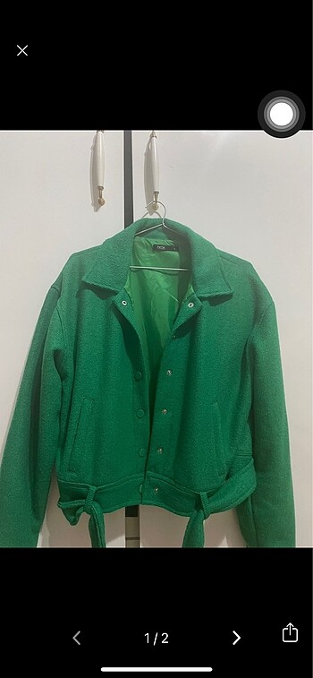 Yeşil peluş ceket