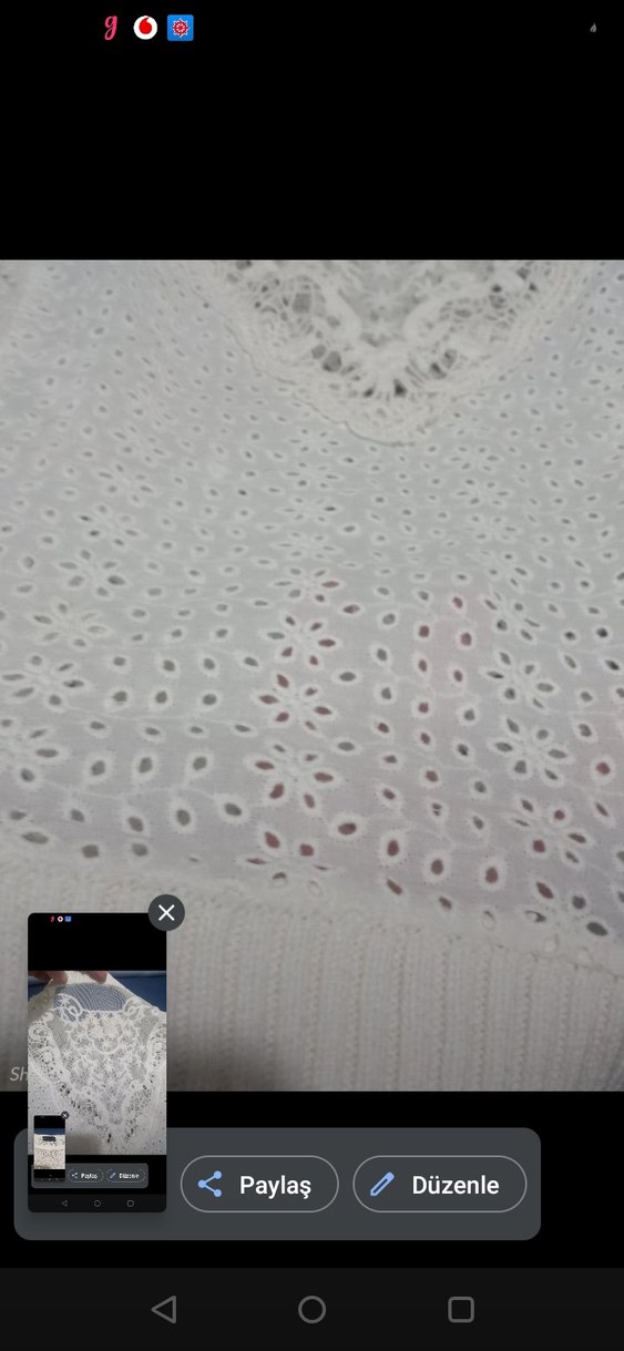 Beyaz Örgü Bohem Kadın Kazak - Görsel 3