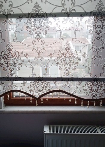 İnci Boncuklu Bej çift mekanizmanın stor perde 100*200 cm - Görsel 3