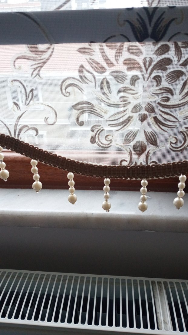 İnci Boncuklu Bej çift mekanizmanın stor perde 100*200 cm - Görsel 2