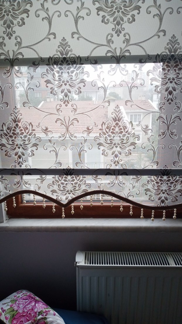 İnci Boncuklu Bej çift mekanizmanın stor perde 100*200 cm - Görsel 3