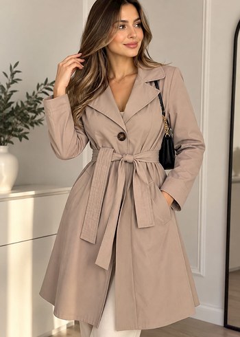 LC Waikiki Bej Kruvaze Trenckot