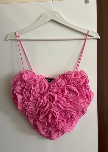 Pembe Fırfırlı İnce Askılı Mini Büstiyer