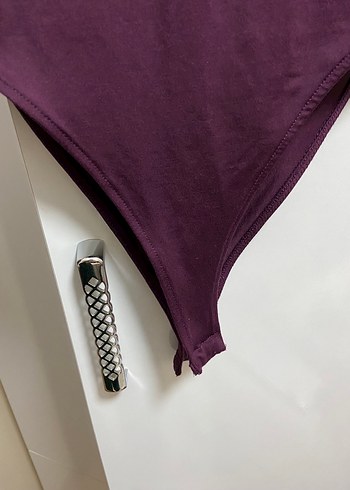 Mor Uzun Kollu Dar Kesim Kadın Tişört - Görsel 4