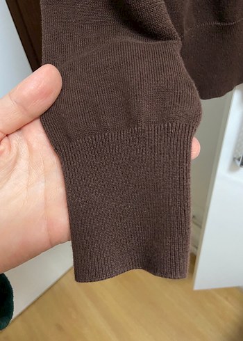 Düğmeli Kahverengi Kadın Hırka - Görsel 4