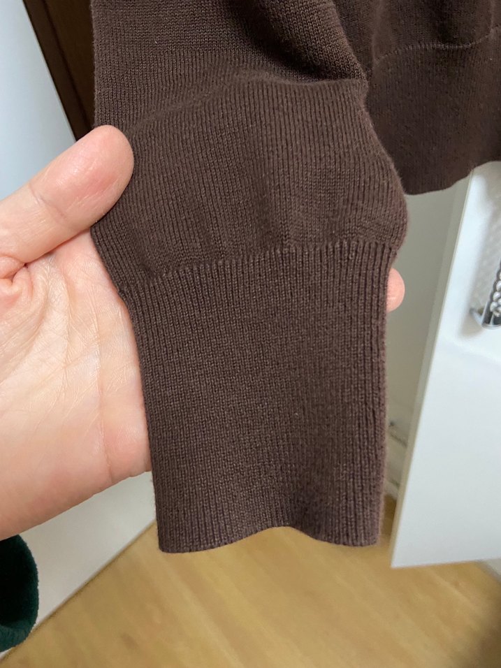 Düğmeli Kahverengi Kadın Hırka - Görsel 4