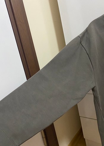 Bej Yaka Detaylı Kadın Sweatshirt - Görsel 4