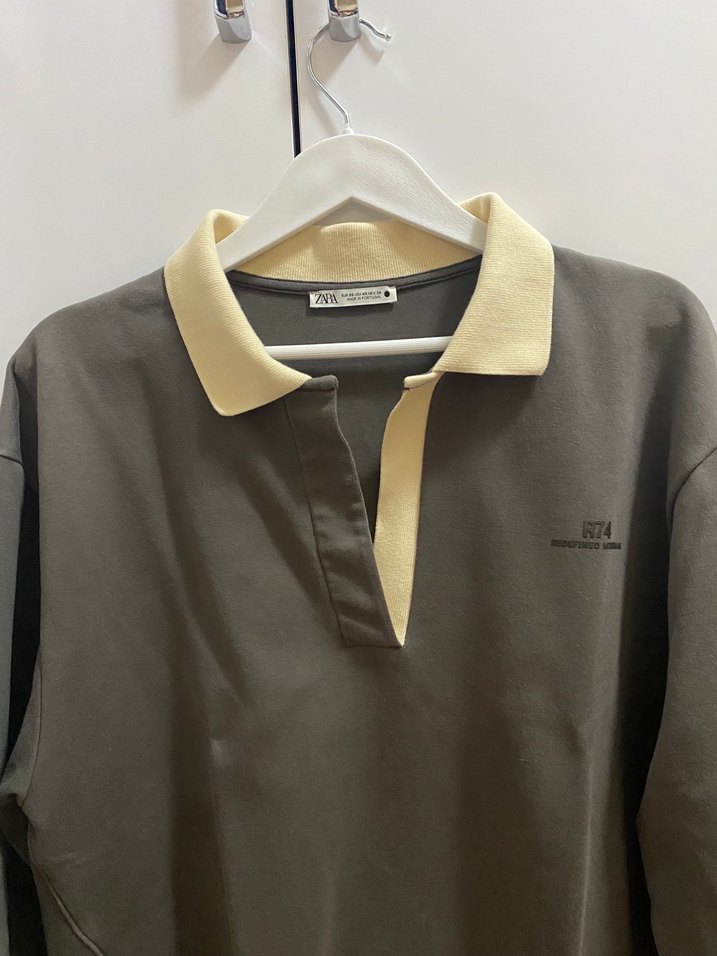 Bej Yaka Detaylı Kadın Sweatshirt - Görsel 2