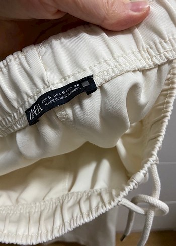 Beyaz Salaş Midi Pantolon - Görsel 3