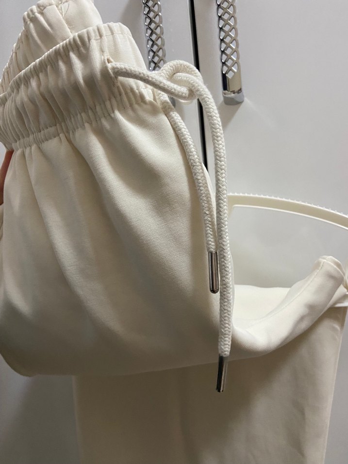 Beyaz Salaş Midi Pantolon - Görsel 4