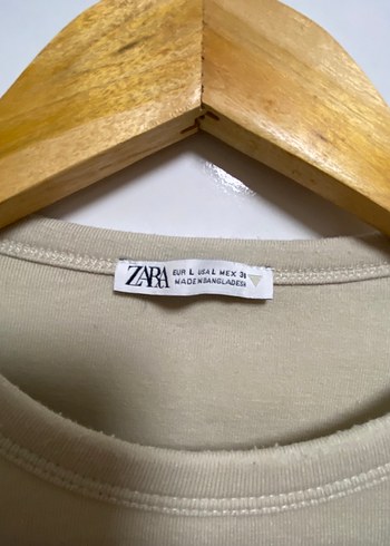 Bej Kız Uzun Kollu Pamuklu Basic Tişört - Görsel 3