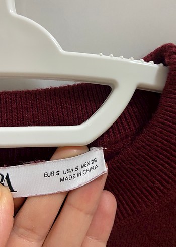 ZARA Bordo Örgü Kadın Kazak - Görsel 2