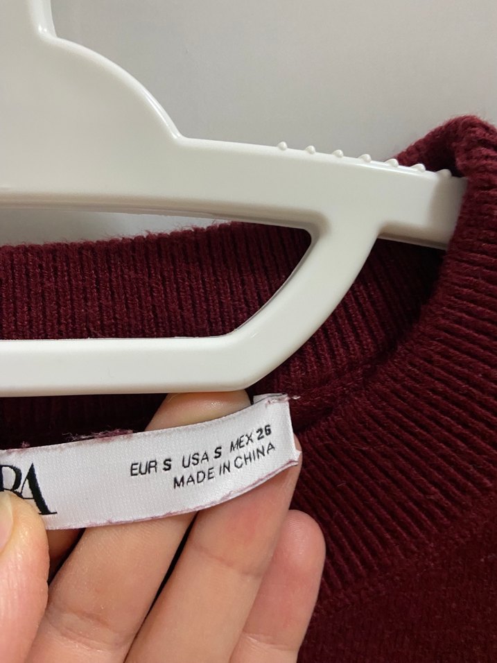 ZARA Bordo Örgü Kadın Kazak - Görsel 2