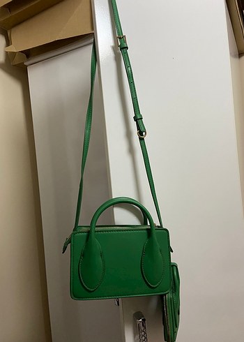 Yeşil Deri Kadın Çanta - Görsel 3