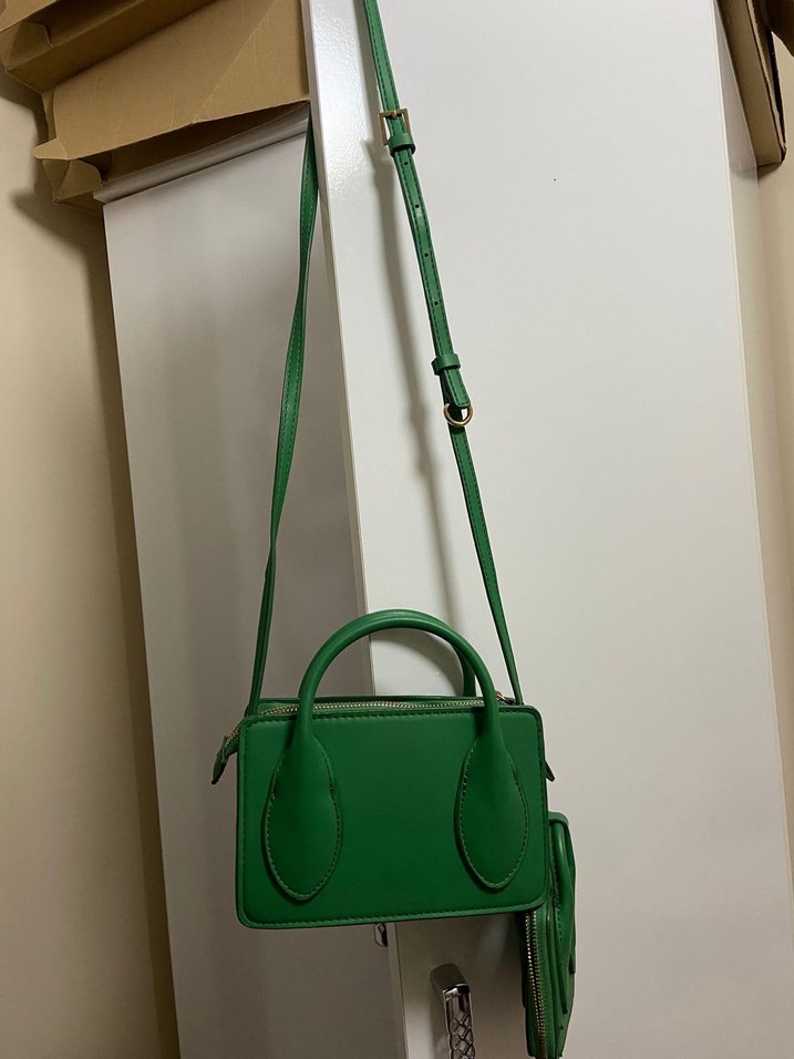 Yeşil Deri Kadın Çanta - Görsel 3
