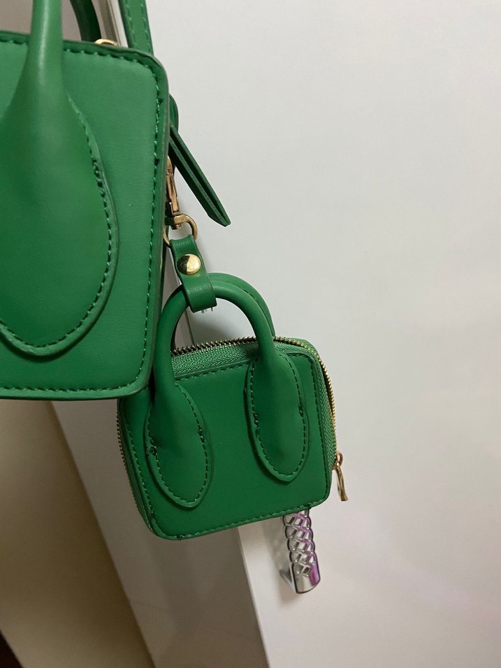 Yeşil Deri Kadın Çanta - Görsel 4
