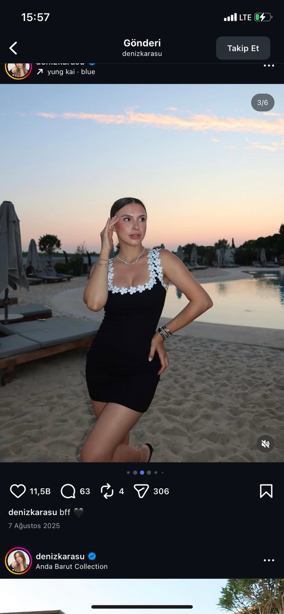 Etnik Desenli Siyah Midi Elbise - Görsel 4