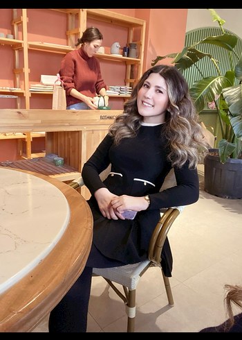 Siyah Uzun piliseli Midi triko Elbise - Görsel 2