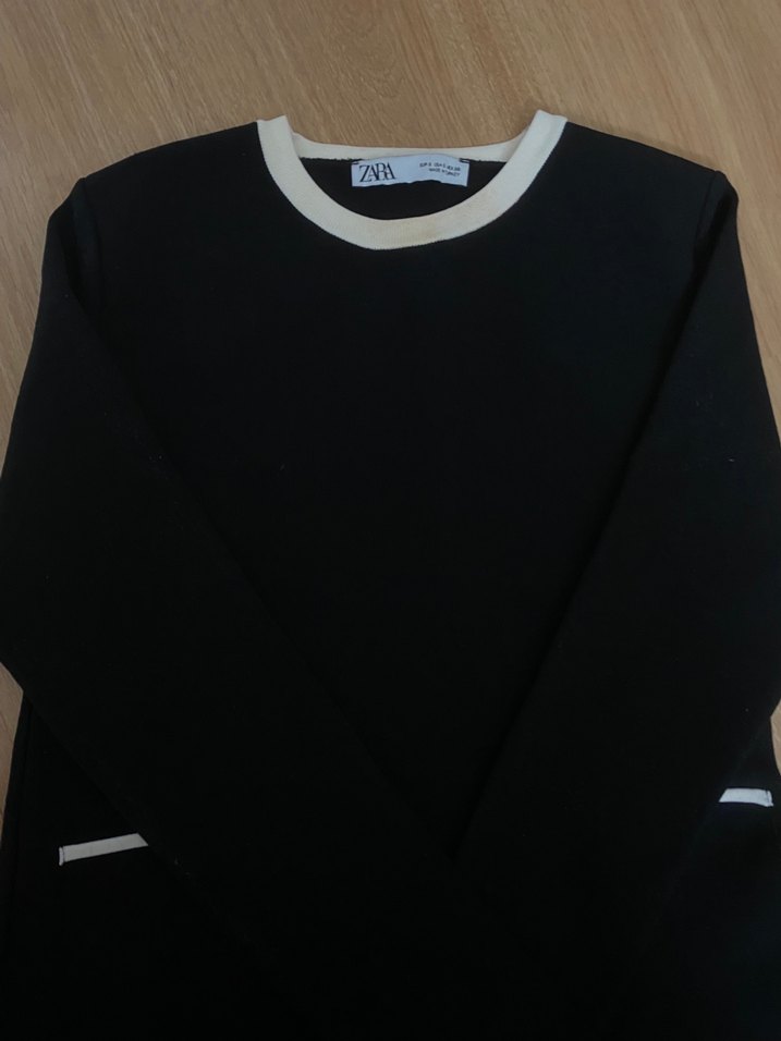 Siyah Uzun piliseli Midi triko Elbise - Görsel 4