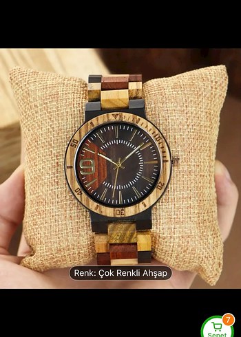 Bohem Tarz Çok Renkli Ahşap Erkek Saati - Görsel 4