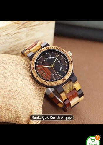 Bohem Tarz Çok Renkli Ahşap Erkek Saati - Görsel 3