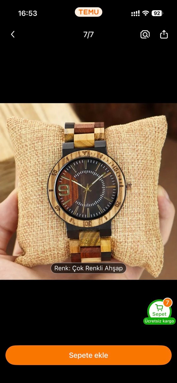 Bohem Tarz Çok Renkli Ahşap Erkek Saati - Görsel 5