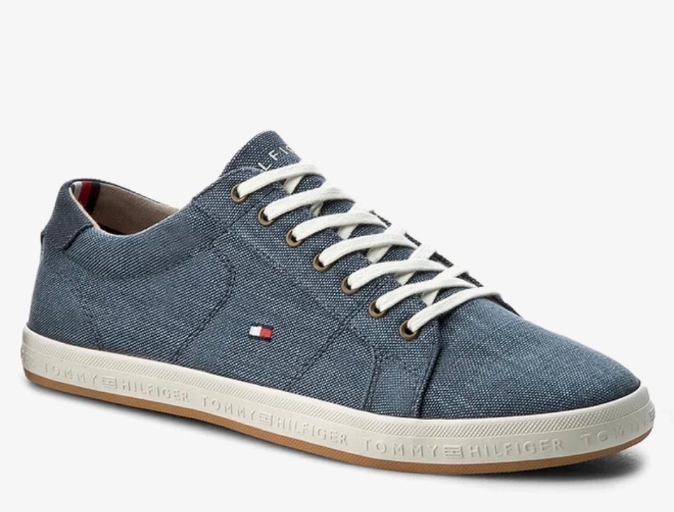 Tommy Hilfiger Erkek Mavi Denim Spor Ayakkabı - Görsel 2