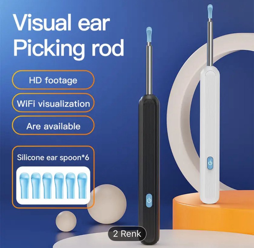 Beyaz Kulak Temizleme Seti ve Görüntüleme Cihazı - Görsel 5