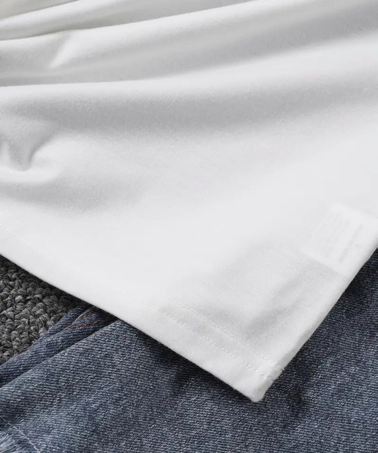 Beyaz Baskılı Kadın Tişört Mini Kesim - Görsel 5