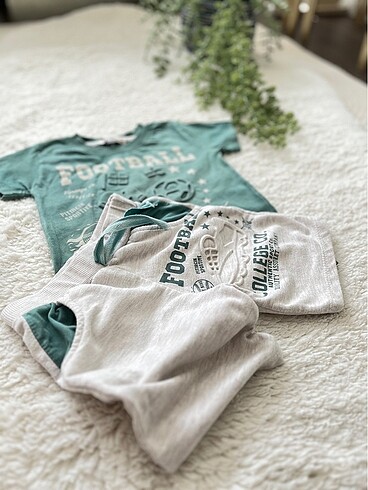 4 Yaş Beden yeşil Renk Erkek çocuk şort T-shirt takım