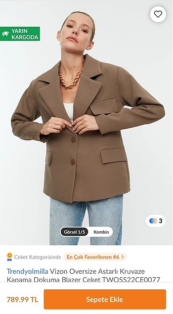 Kadın oversize astarlı blazer ceket