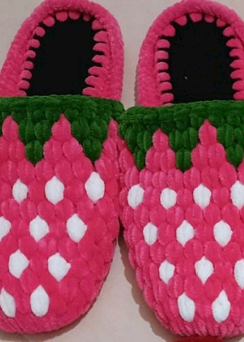 Örgü Kadın Ev Terlikleri - Düz Taban, Çok Renkli - Görsel 6