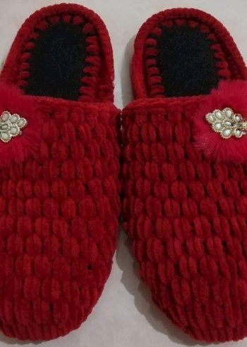 Örgü Kadın Ev Terlikleri - Düz Taban, Çok Renkli - Görsel 13