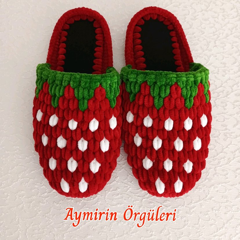 Örgü Kadın Ev Terlikleri - Düz Taban, Çok Renkli - Görsel 5