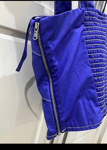 xs Beden mavi Renk Fiyonklu Koyu Mavi Mini Bluz