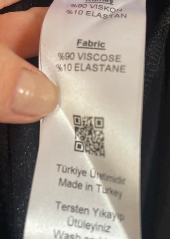 Uzun Siyah Keten Fırfırlı Elbise - Görsel 7