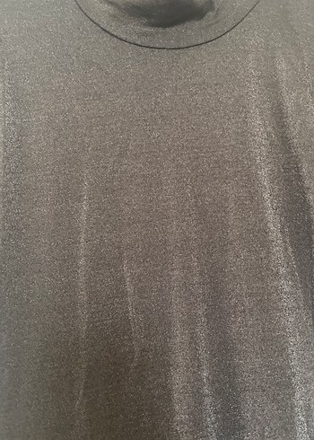 Uzun Siyah Keten Fırfırlı Elbise - Görsel 3