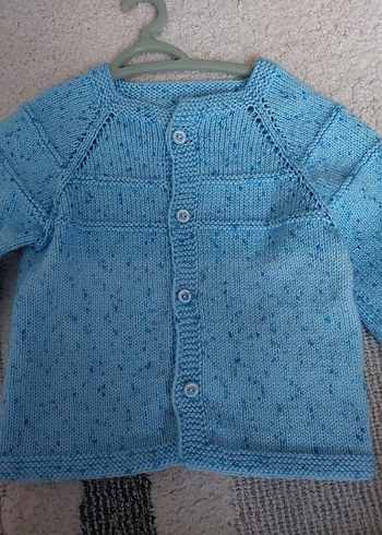 Mavi Erkek Çocuk Örgü Hırka - Görsel 2