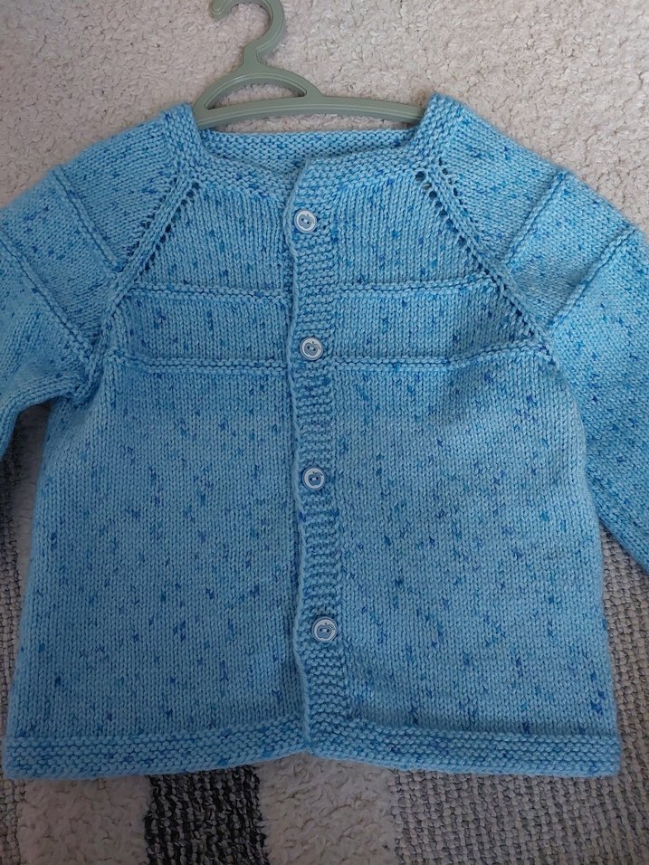 Mavi Erkek Çocuk Örgü Hırka - Görsel 2