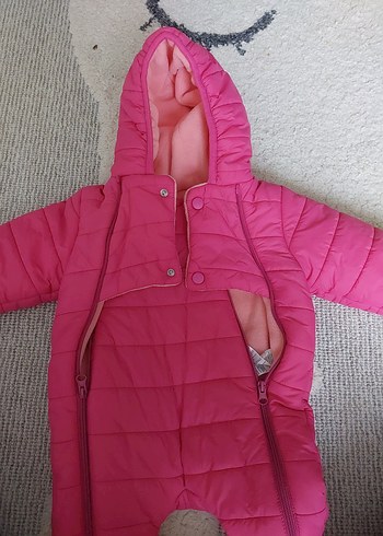 Kız Bebek Pembe Kapüşonlu Tulum - Görsel 6