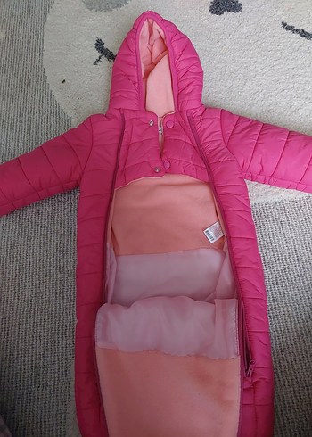 Kız Bebek Pembe Kapüşonlu Tulum - Görsel 2