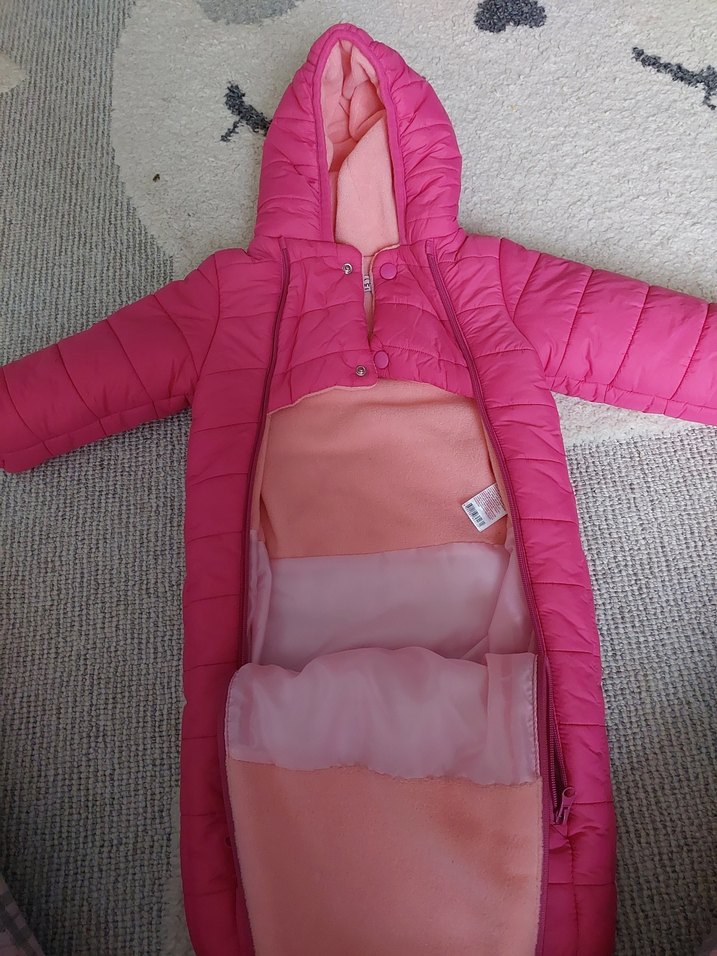 Kız Bebek Pembe Kapüşonlu Tulum - Görsel 2