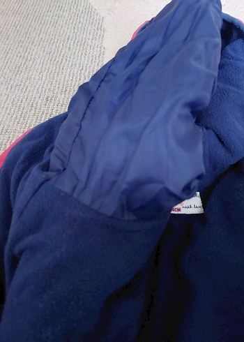 Kız Çocuk Kapüşonlu Fermuarlı Renkli Mont - Görsel 5