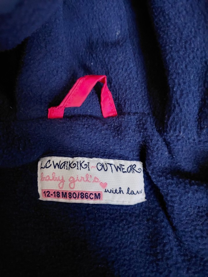 Kız Çocuk Kapüşonlu Fermuarlı Renkli Mont - Görsel 3