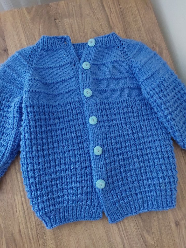 Mavi Erkek Çocuk Örgü Hırka - Görsel 3