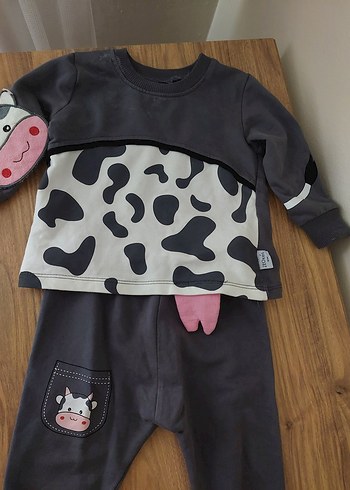 Gri Uzun Kollu Bebek Takımı - Görsel 2