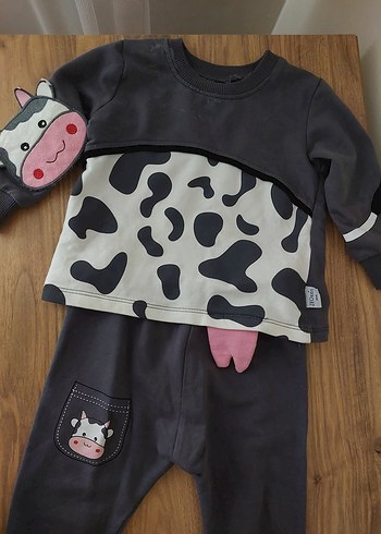 Gri Uzun Kollu Bebek Takımı - Görsel 3